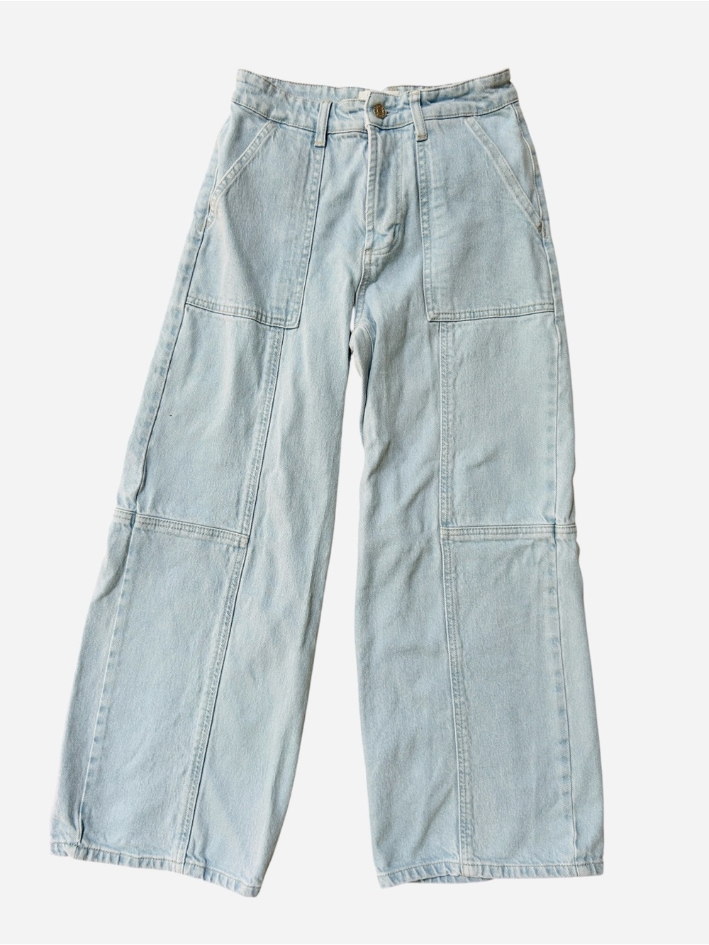 Rails Getty Crop Patchwork Wide Leg in Oceanview (Light Wash), Size 26 - Picture 4 of 11